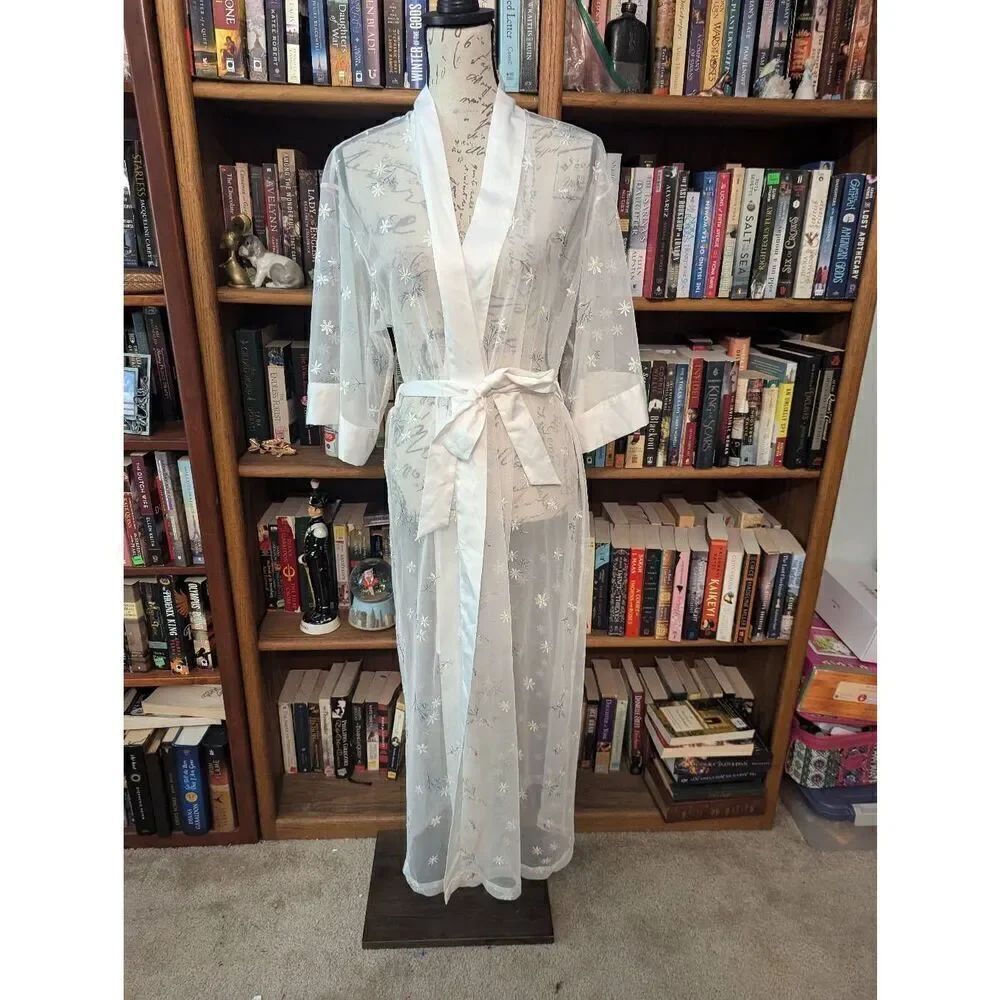 INC International Concepts Intimates Women’s Medium Sheer Belted Robe Sleepwear